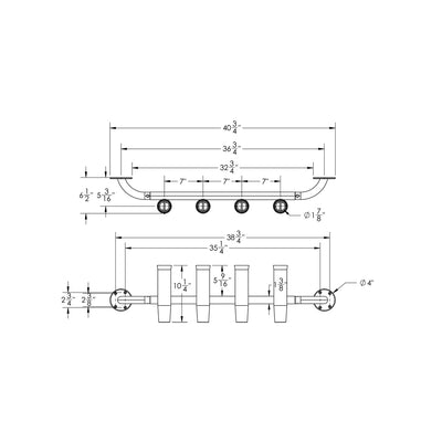 TACO 4-Rod Transom Mount Rod Rack [F31-3504BSA-1]